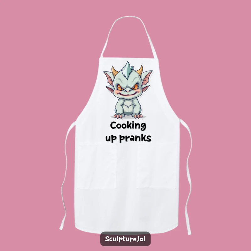 Funny Gargoyle Chef Apron: Cook with Mischievous Flair