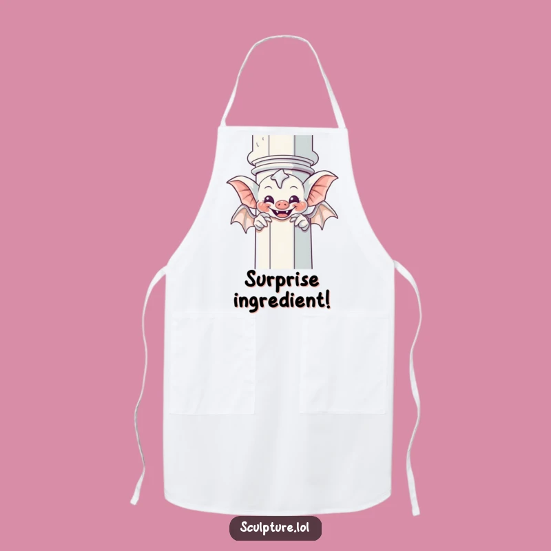 Funny Giggling Gargoyle Peek-a-Boo Apron - Cook with Gothic Playfulness