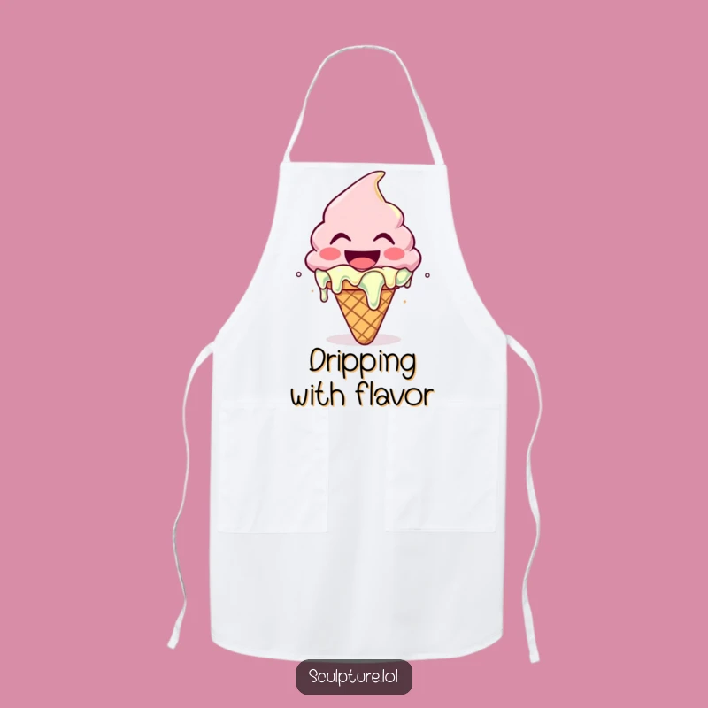 Funny Melting Ice Cream Apron: Sweet Style for Kitchen Fun
