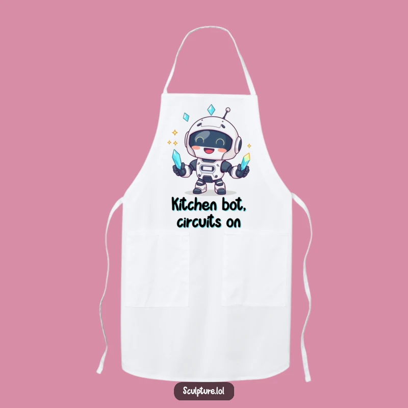 Funny Robot Juggling Apron: Kitchen Sparkle, Perfect Gift!