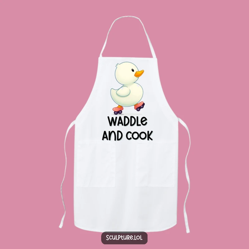 Funny Rubber Ducky Skates Apron: Kitchen Play Wear, Great Funny Gift