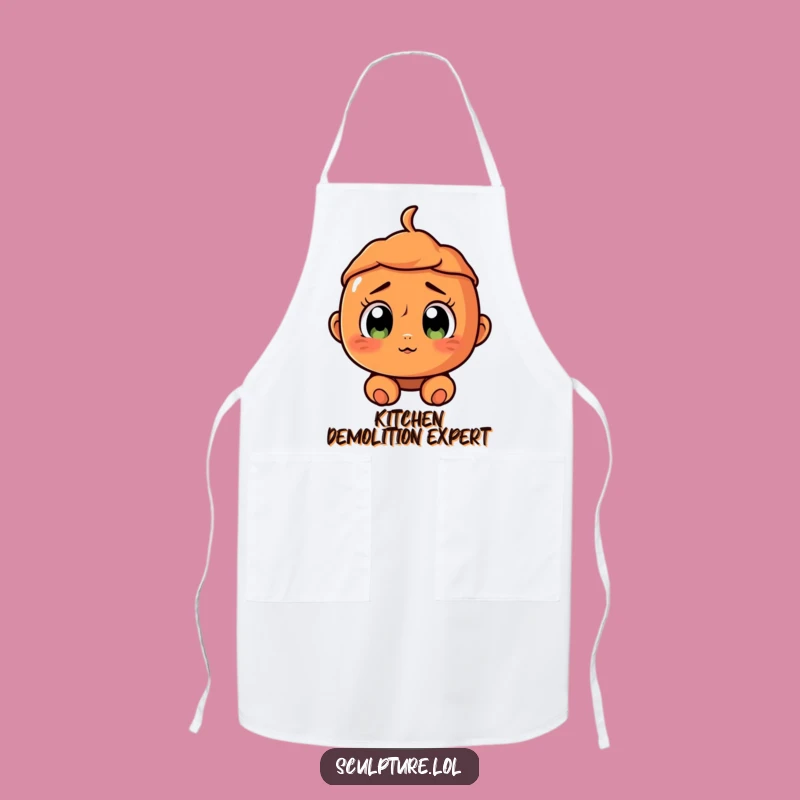 Funny Surprised Terracotta Character Apron - Cook Up Laughs in the Kitchen!