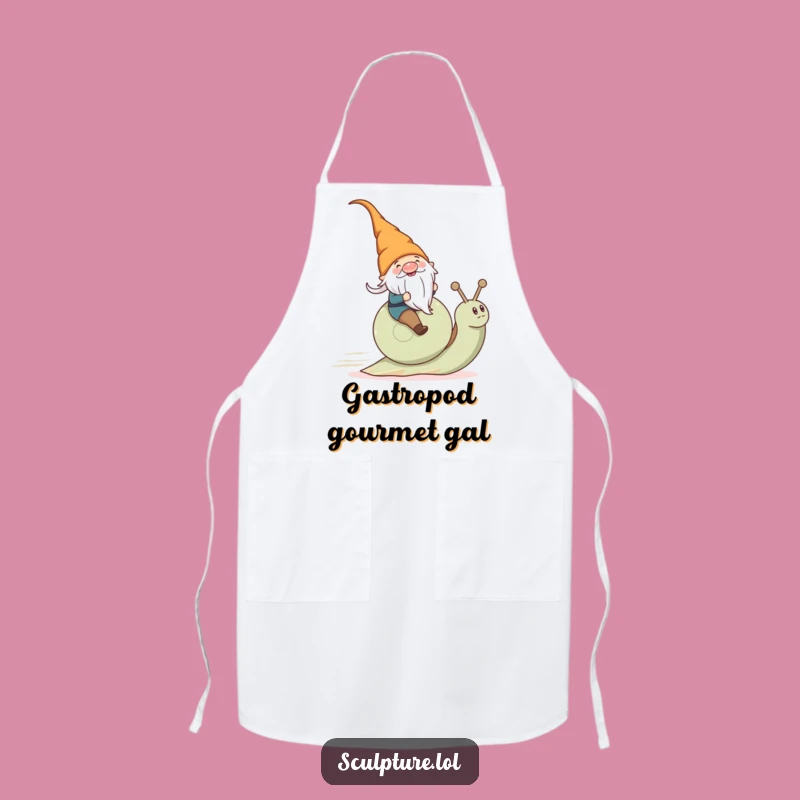 Funny Gnome Snail Apron: Kitchen Fun, Perfect Chef Gift!