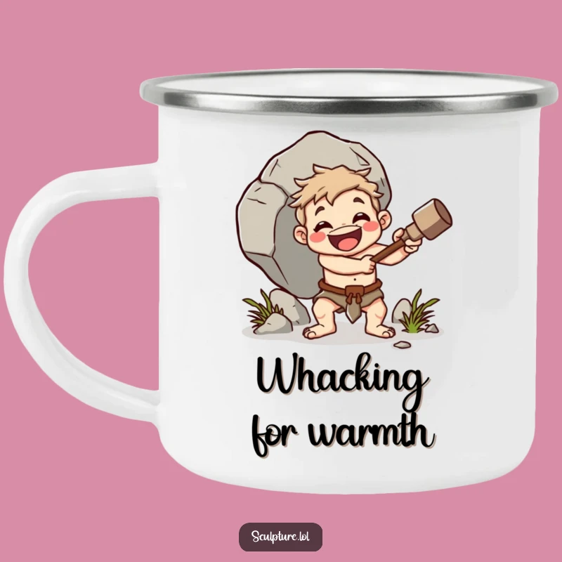 Funny Caveman Boulder Whacker Camping Mug: Adventure with Primal Humor Gift