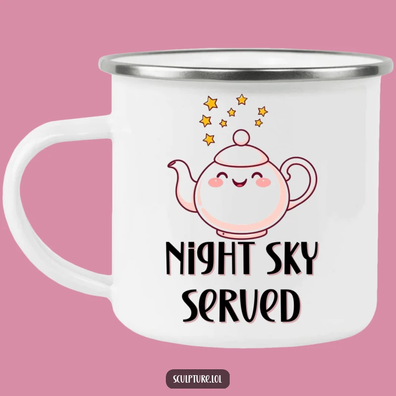 Funny Cheerful Teapot Star Camping Mug - Adventure Under the Stars