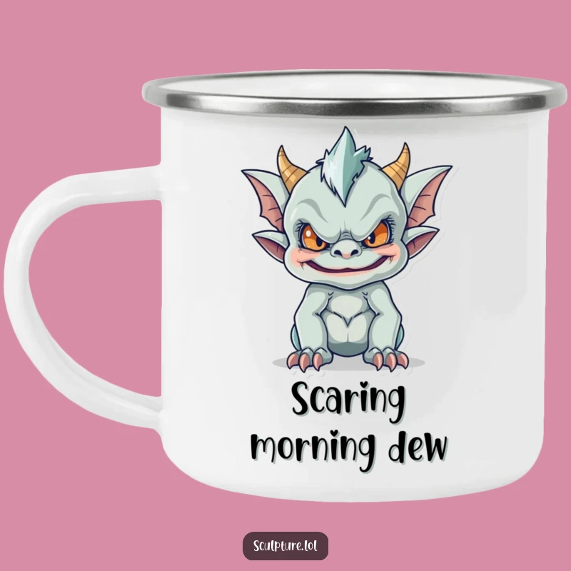 Funny Gargoyle Camping Mug: Mischief by the Fire