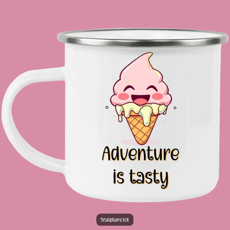 Funny Melting Ice Cream Camping Mug: Sweet Sips for Outdoor Adventures