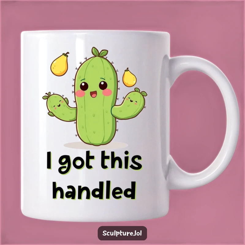 Funny Cactus Juggling Mug: Cheerful Prickly Pear Fun, Perfect Hilarious Gift Idea