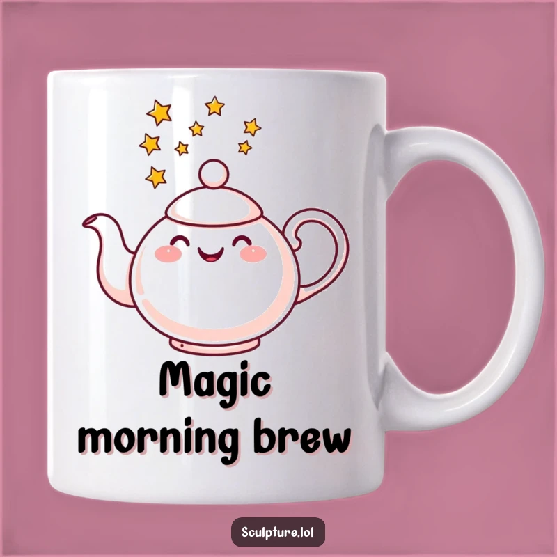 Funny Cheerful Teapot Star Mug - Magical Morning Gift for Dreamers