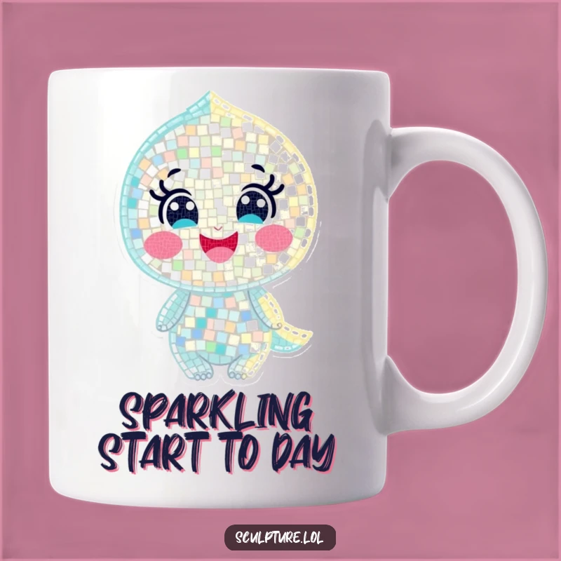 Funny Joyful Mosaic Character Shimmering Mug - Sparkling Gift Idea
