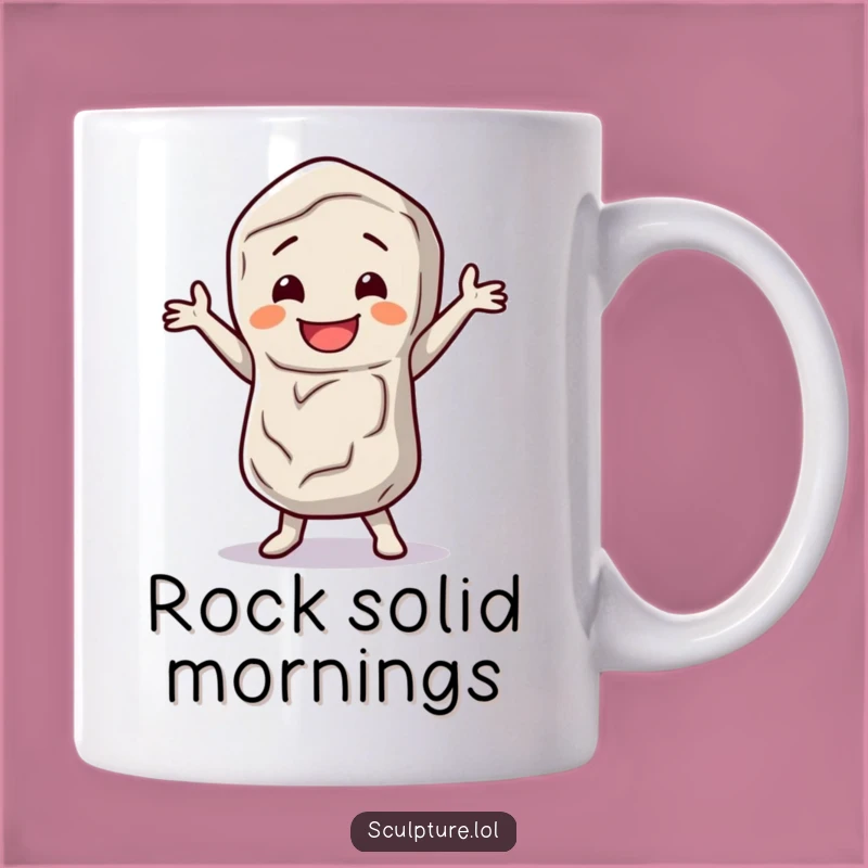 Funny Stone Figure Mug: Dancing Character, Quirky Gift Idea