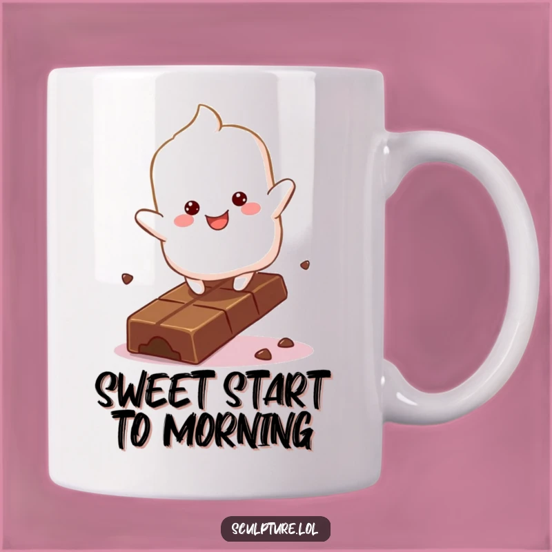 Funny Marshmallow Chocolate Mug: Bouncing Joy Design, Perfect Gift