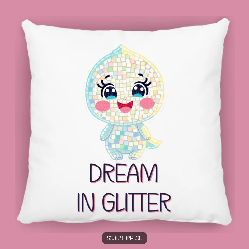 Funny Joyful Mosaic Character Pillow - Cozy Sparkle, Gift