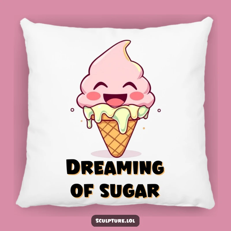 Funny Melting Ice Cream Pillow: Sweet Dreams with Cozy Comfort