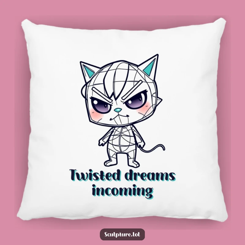 Funny Wireframe Pillow: Cozy Up with This Oddly Contorted Character Gift