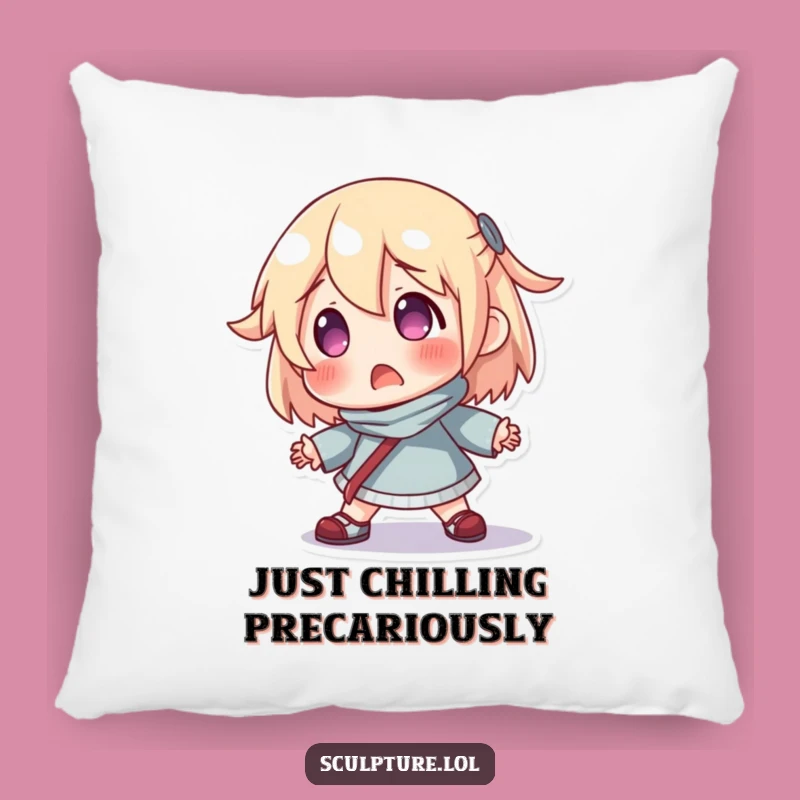 Funny Surprised Resin Character Pillow - Comfy & Comedic Decor, Gift