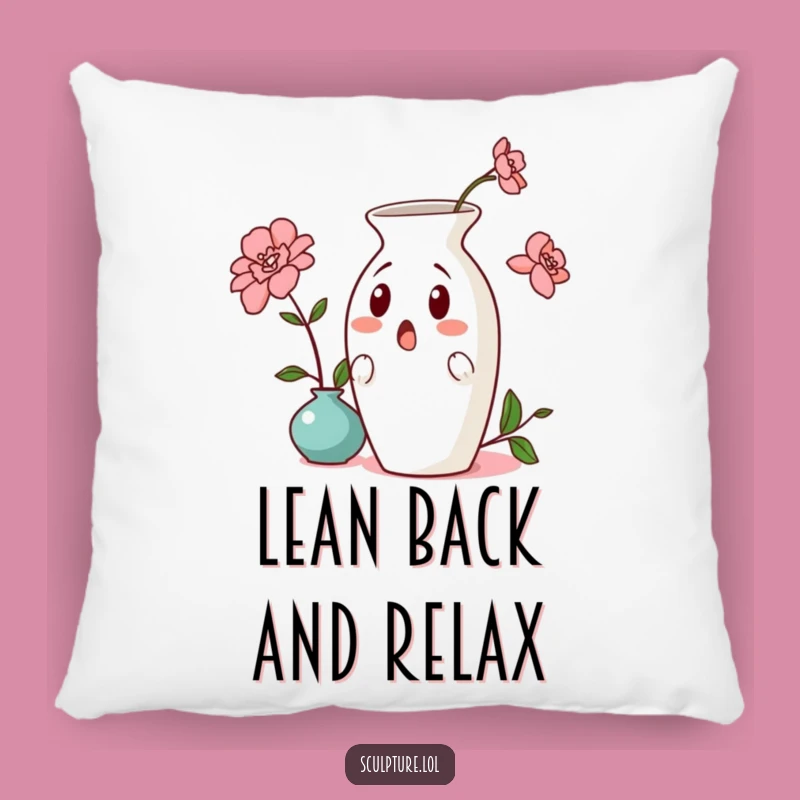 Funny Surprised Vase Pillow: Add Comical Comfort and Ceramic Charm to Your Couch
