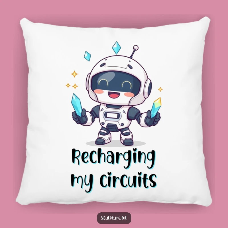 Funny Robot Crystal Pillow: Soft Comfort, Hilarious Art Gift!