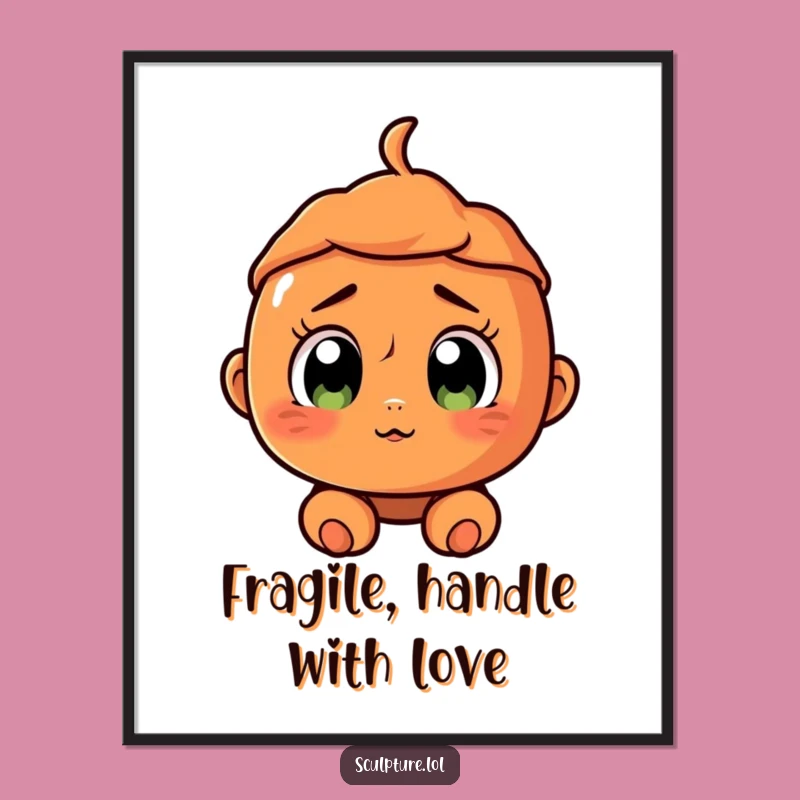 Funny Surprised Terracotta Character Digital Art - Instant Download for Humorous Decor!