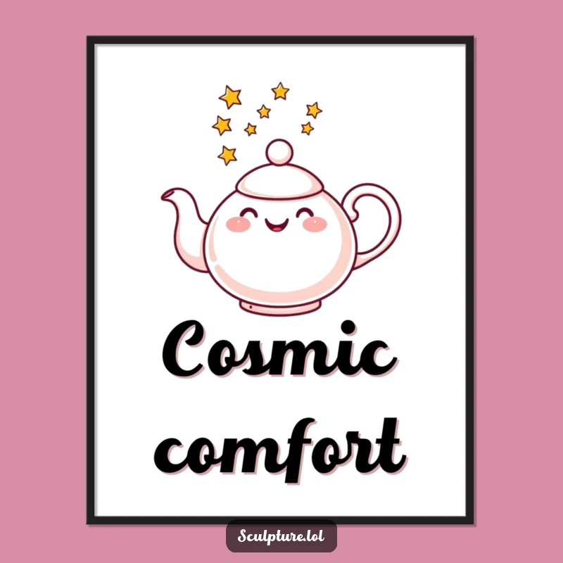 Funny Cheerful Teapot Star Digital Art - Instant Whimsy & Magic