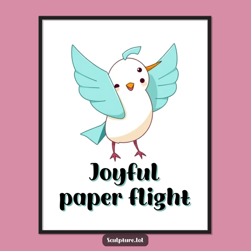 Funny Origami Bird Digital Art: Download Joyful Papercraft Humor for Instant Decor