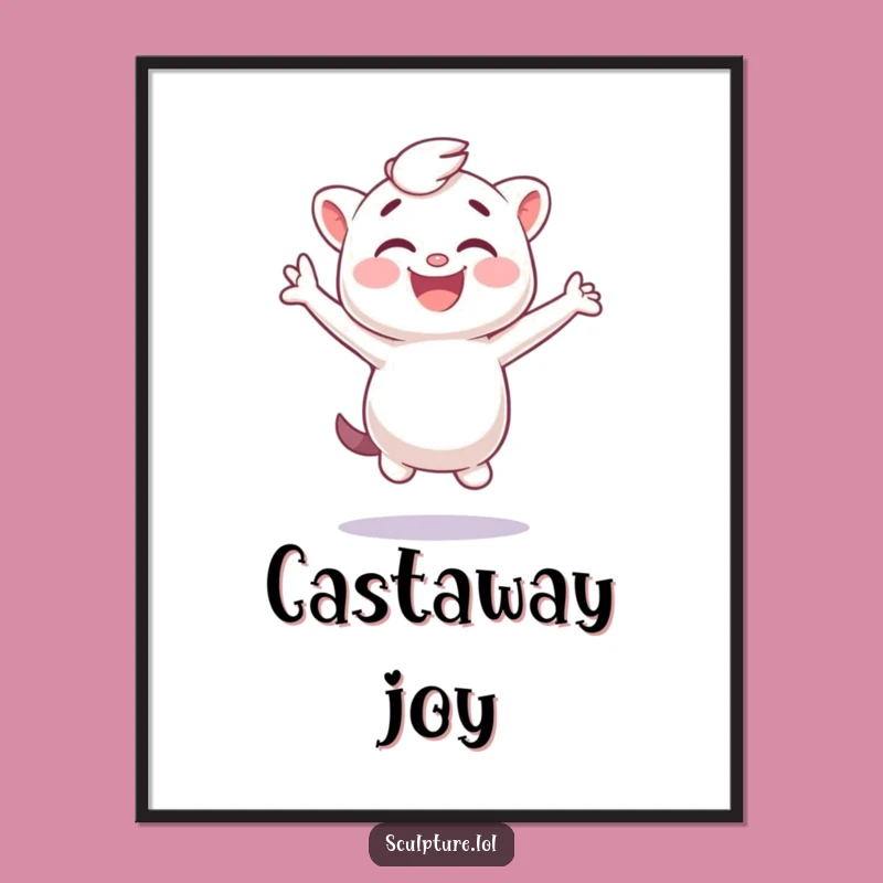 Funny Plaster Cast Digital Art: Giggling Jumps for Whimsical Home Decor Gift