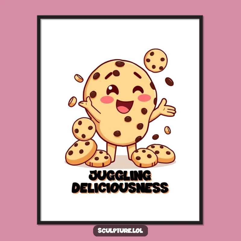 Funny Cookie Juggling Digital Art: Instant Sweetness for Your Walls!
