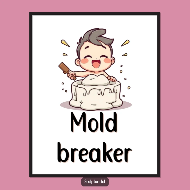 Funny Digital Art - Joyful Character Smashing Mold Release