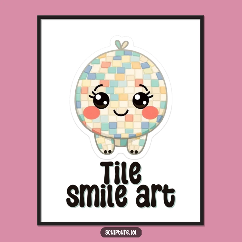 Funny Mosaic Character Digital Art - Quirky Art Decor, Printable Funny Gift!