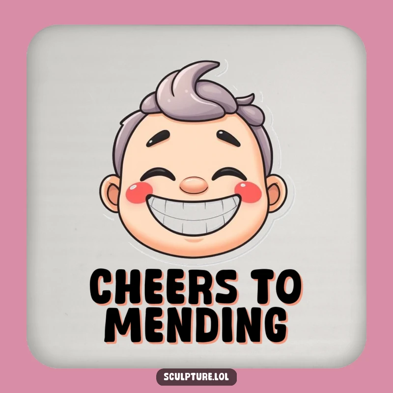 Funny Plaster Cast Coasters - Protect Surfaces with Healing Humor