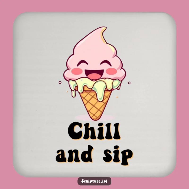 Funny Melting Ice Cream Coaster: Sweet Protection for Your Surfaces