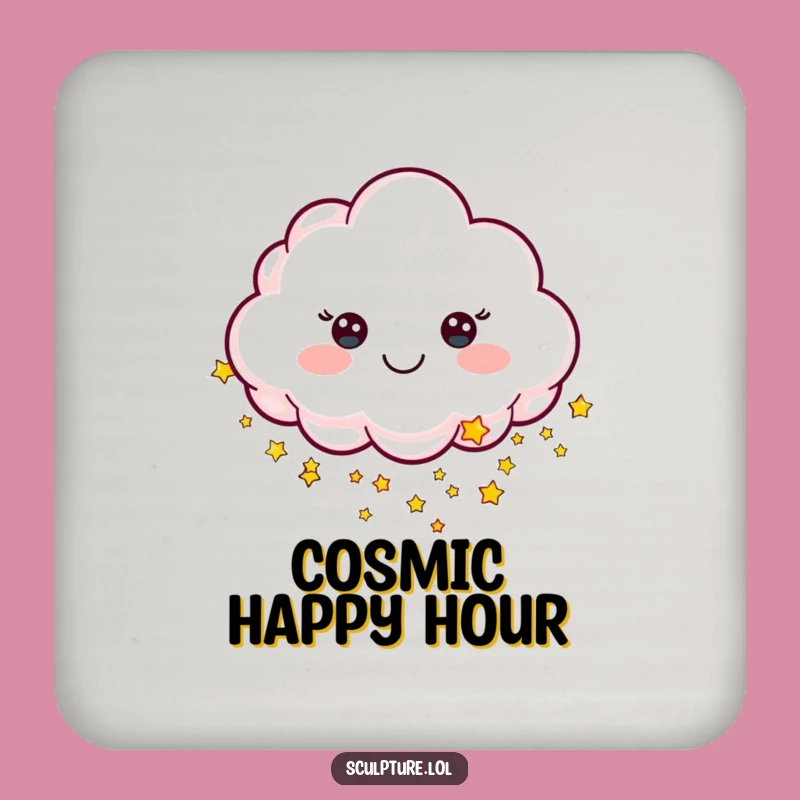 Funny Cheerful Cloud Coaster, Protect Surfaces with Star Power