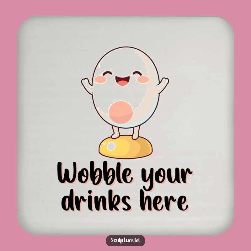 Funny Abstract Wobble Coaster: Joyful Character for Tabletop Fun