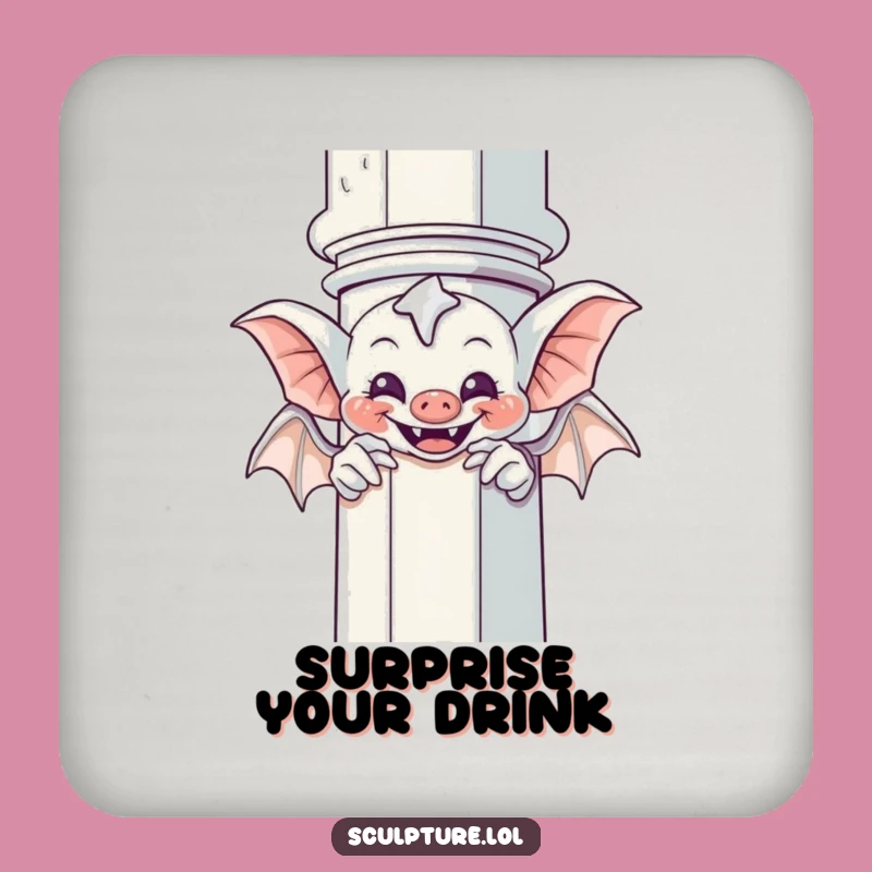 Funny Giggling Gargoyle Peek-a-Boo Coaster - Protect Surfaces with Gothic Style