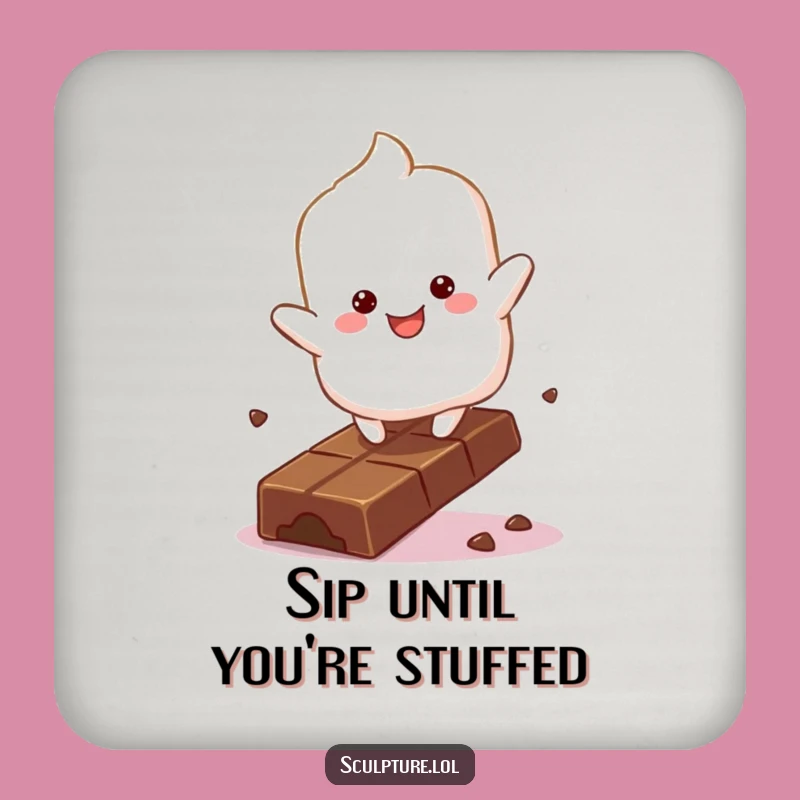 Funny Marshmallow Chocolate Coaster: Protect Surfaces Sweetly, Gift