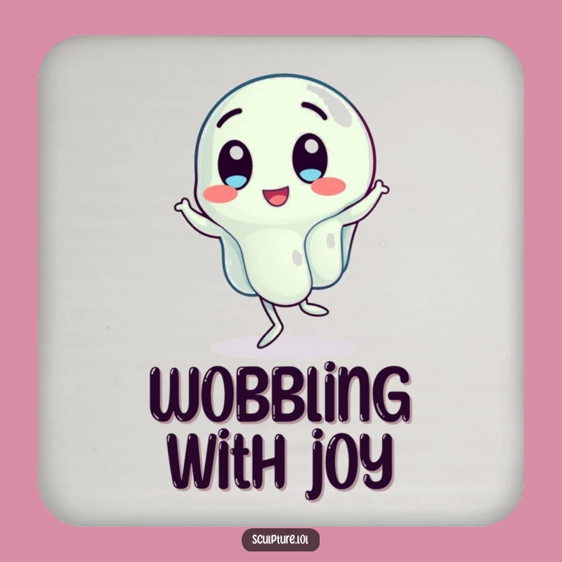Funny Wobbling Jelly Coaster - Jigging Character Drink Protector for Tables