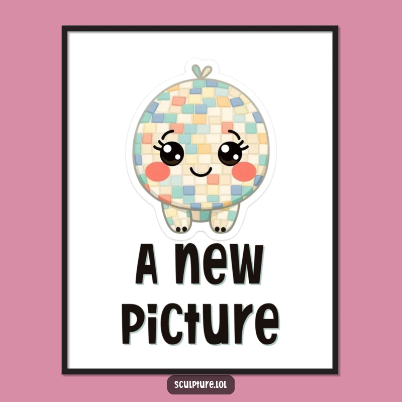 Funny Mosaic Character Poster - Quirky Art Print, Ideal Funny Gift!