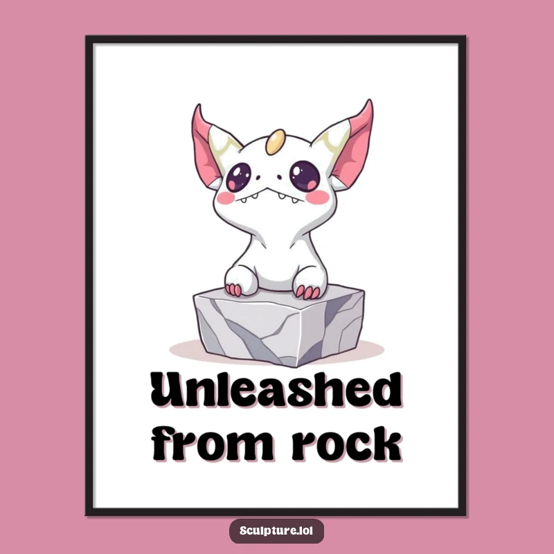 Funny Marble Art Poster: Bizarre Creation, Humorous Decor