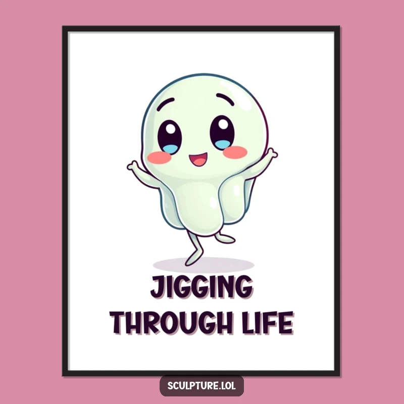 Funny Wobbling Jelly Poster - Jigging Character Wall Art for Happy Homes