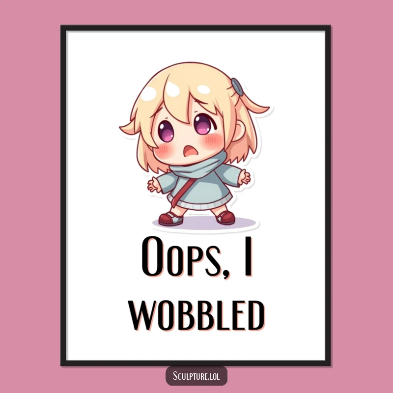 Funny Surprised Resin Character Poster - Wall Art, Hilarious Gift