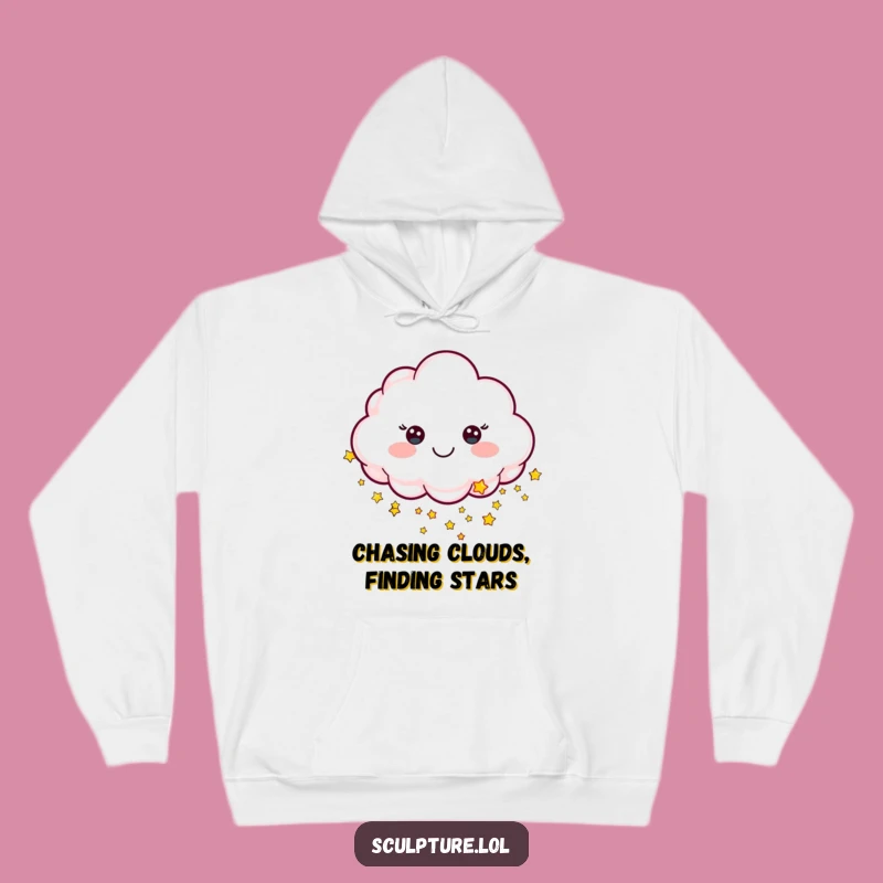 Funny Cheerful Cloud Hoodie, Cozy Up with Starlight