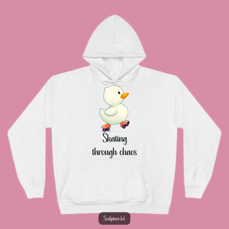 Funny Rubber Ducky Skates Hoodie: Cozy Bath Toy Sweatshirt, Great Funny Gift