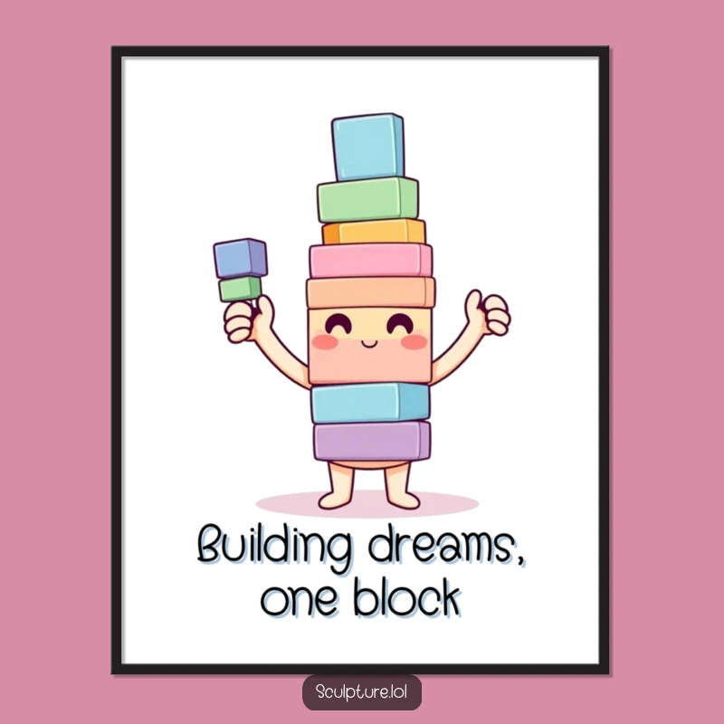 Free Printable Wall Art: Wobbly Tower Wonder Funny Downloadable Art Gift