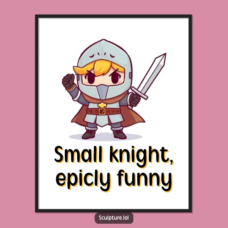 Free Printable Knight Wall Art - Tiny Sword Hero Downloadable Decor for a Brave Space