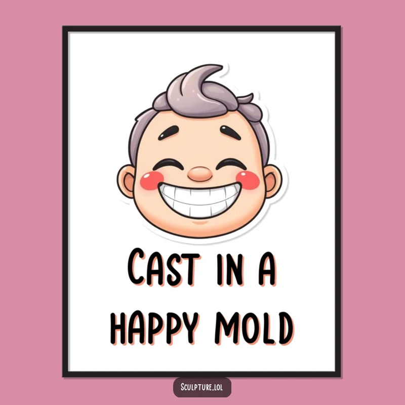 Free Printable Plaster Cast Wall Art: Funny Grinning Character Decor