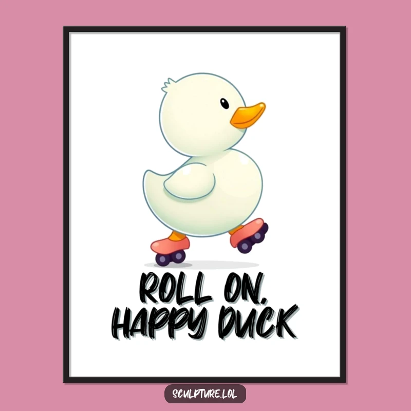 Free Printable Rubber Ducky Roller Art - Whimsical & Funny Downloadable Art for Playful Spaces