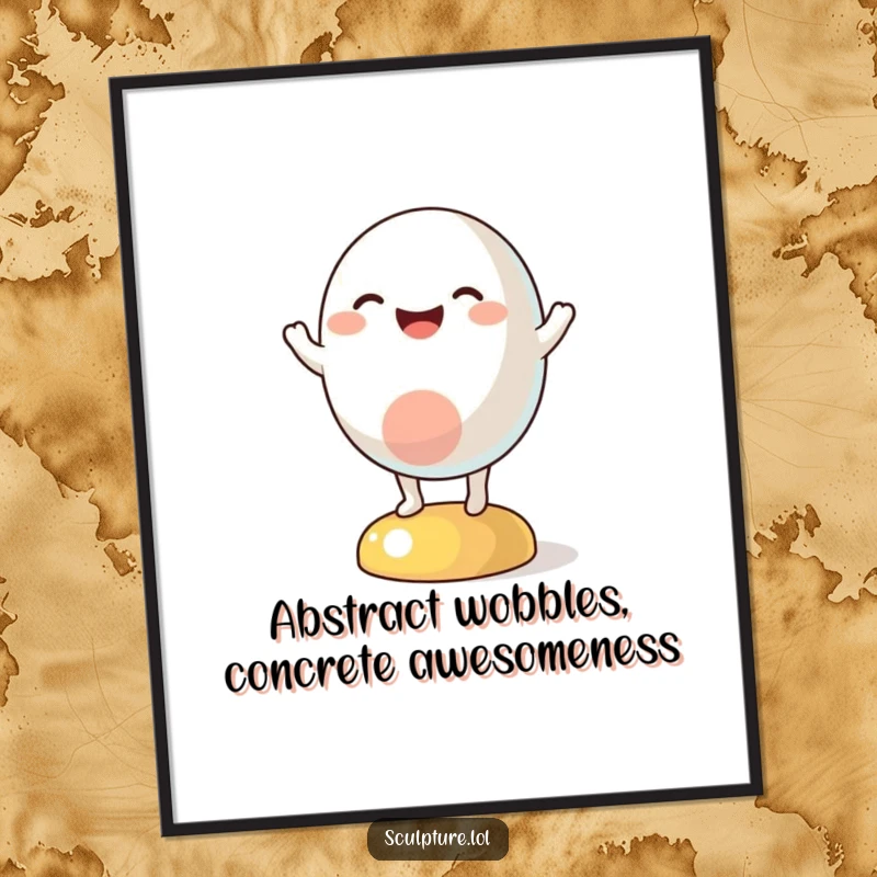 Funny Free Printable Wall Art: A vibrant abstract character gleefully wobbling, adding a dash of quirky charm.