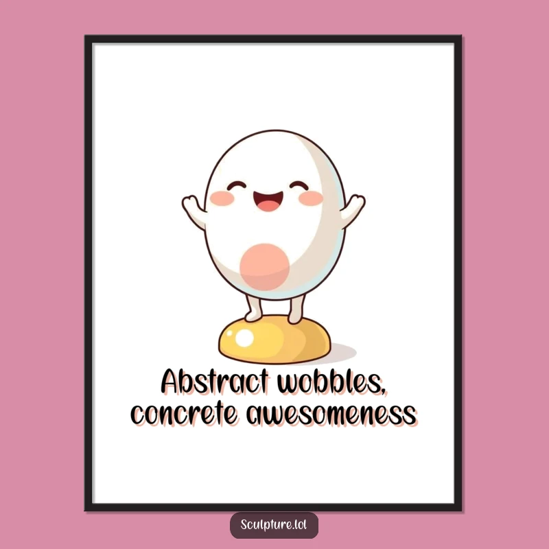 Free Printable Wall Art: Funny Wobbling Abstract Character for Quirky DIY Home Decor