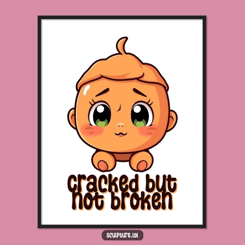 Free Printable Wall Art: Surprised Terracotta Character, Quirky & Funny Downloadable Art for Your Home