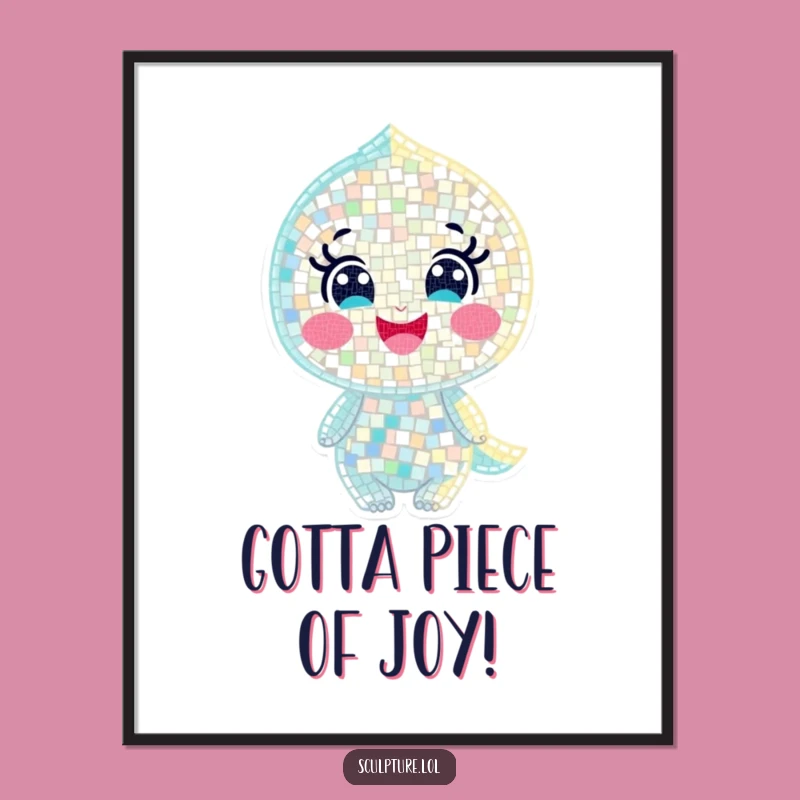Free Printable Wall Art: Joyful Mosaic Character's Shimmering Glow Downloadable Decor